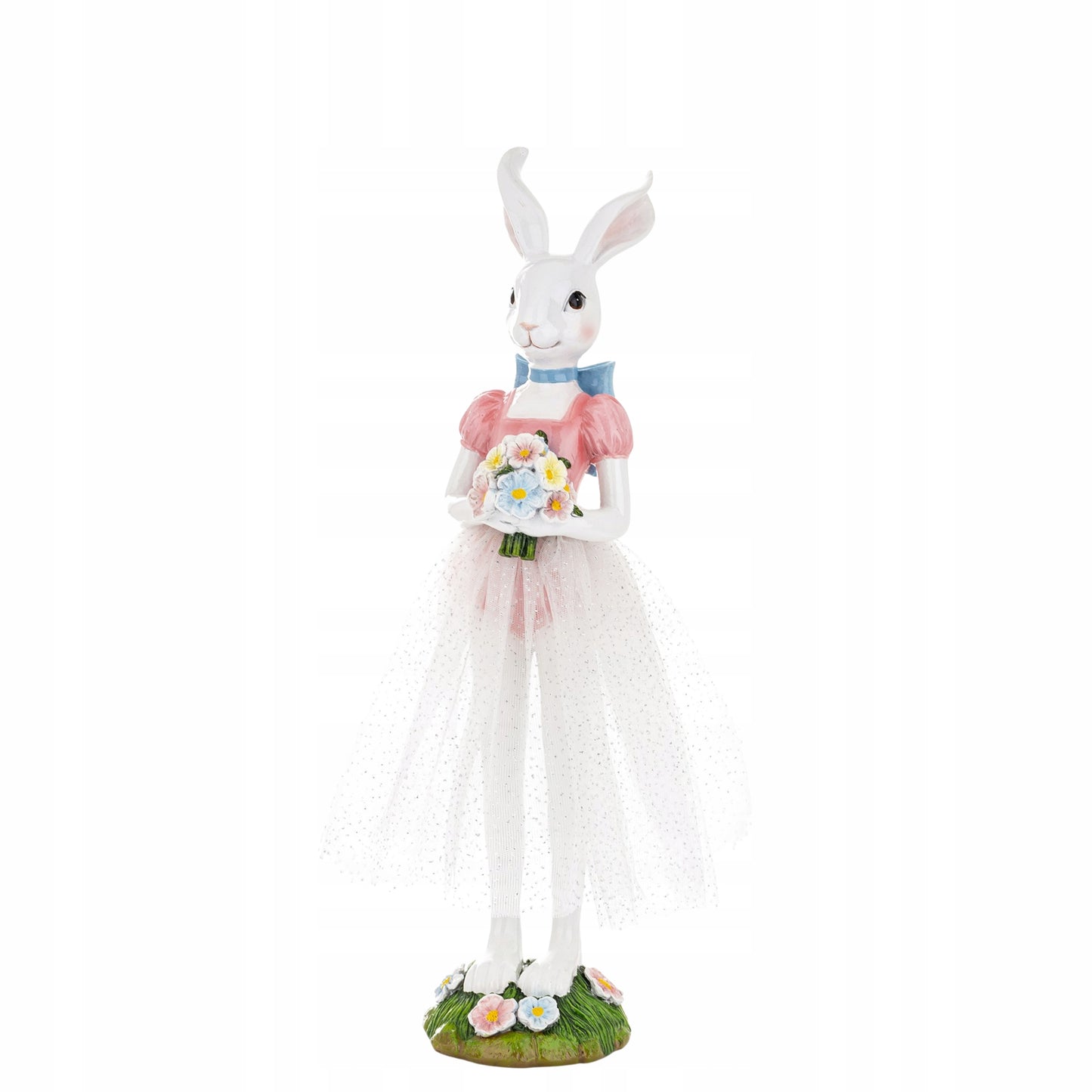 figurka zajączek wielkanocny biały dziewczynka króliczek 40cm XL