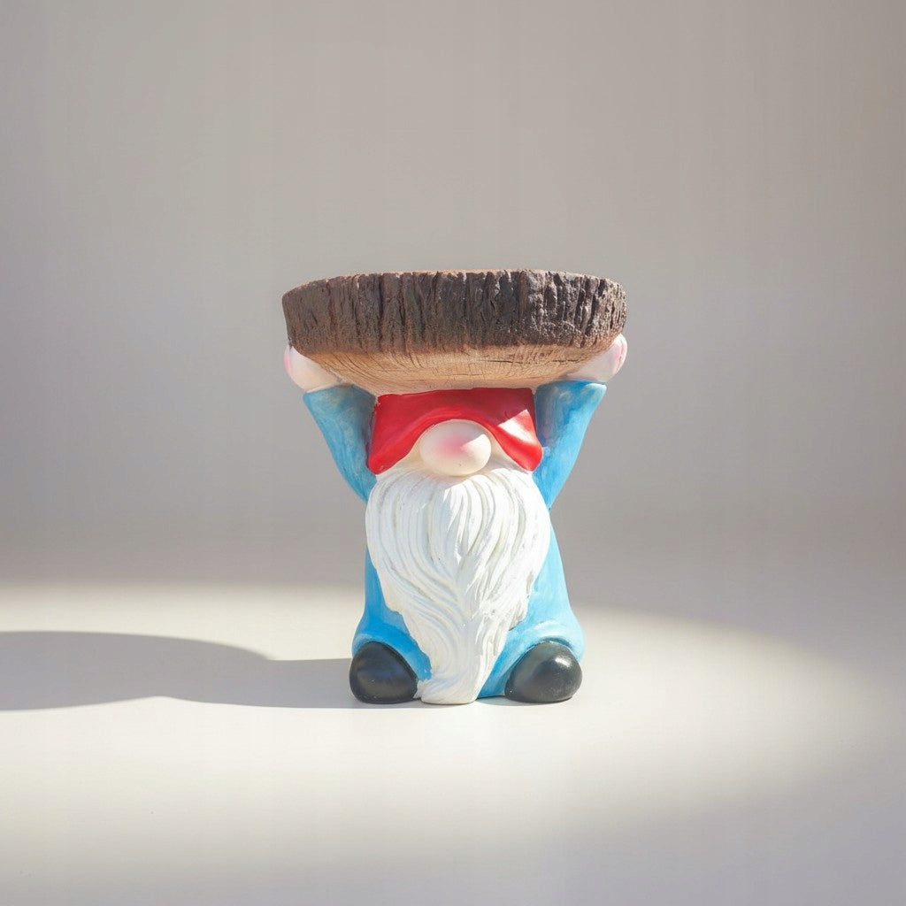 Skrzat krasnal figurka ogrodowa kwietnik stojak na kwiaty 31 cm
