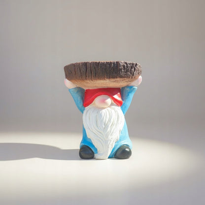 Skrzat krasnal figurka ogrodowa kwietnik stojak na kwiaty 31 cm
