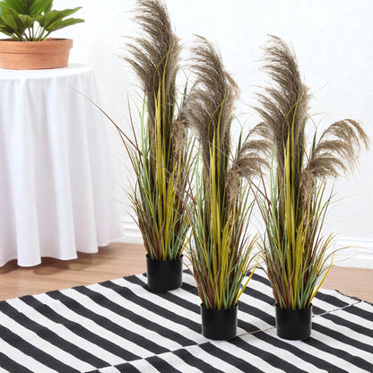 Elegancka wysoka Trawa Pampasowa Sztuczna 120 cm Roślina Ozdobna Doniczka