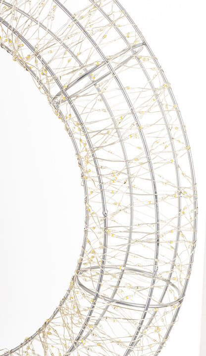 Ozdoba wieniec LED biała 48x48x9 cm