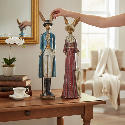 2 szt Pan i Pani Królik figurka wielkanocna duża 39 cm zając wielkanocny
