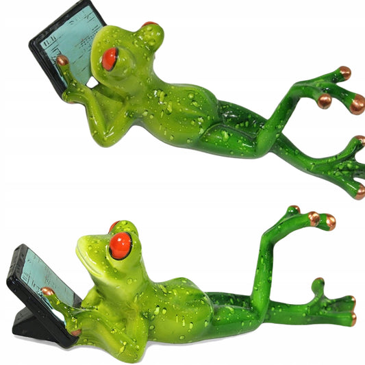 FIGURKA ŻABA tablet laptop leżąca ucząca się żabka zabawny prezent