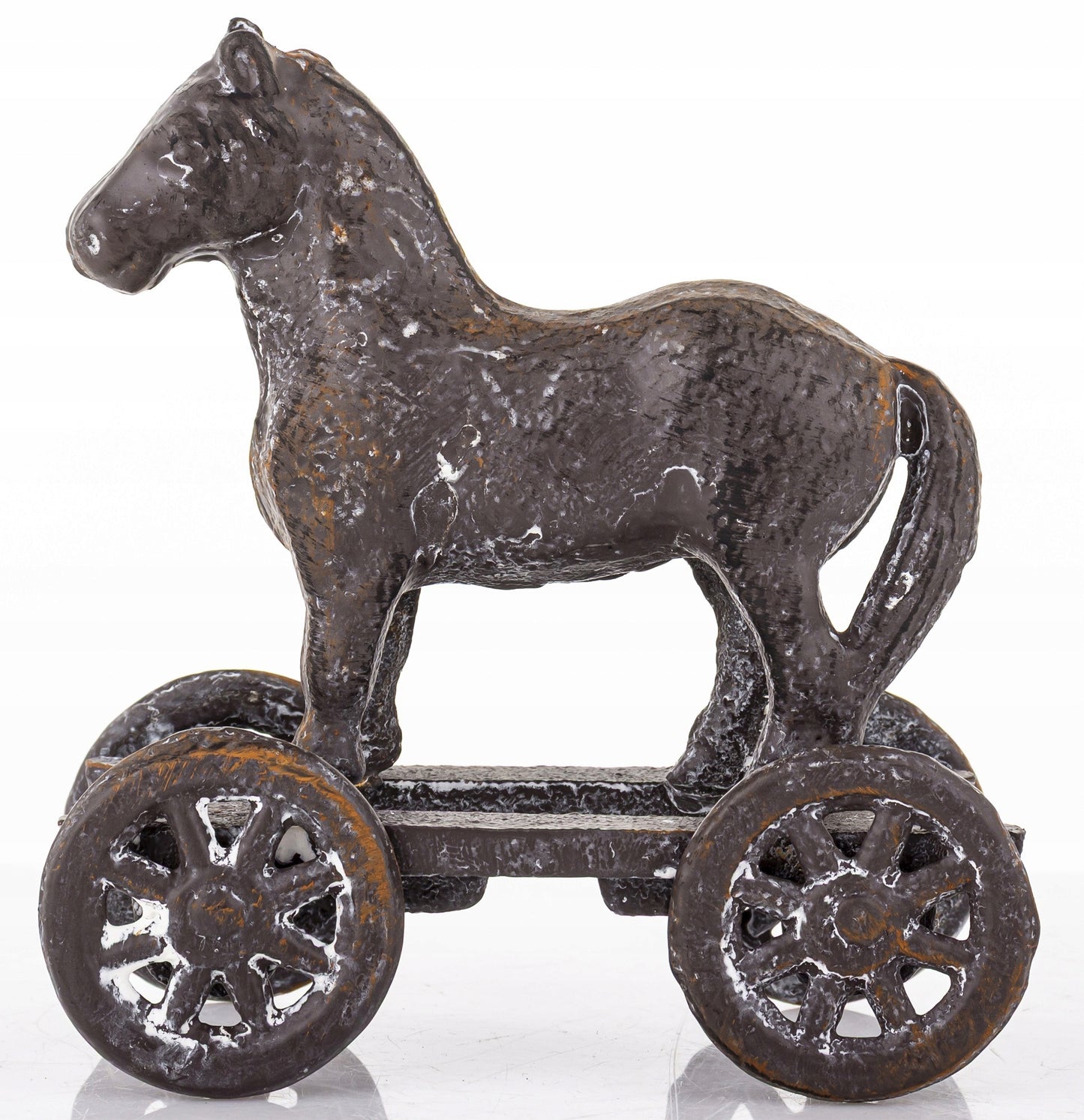 Figurka Metalowa Koń na Kółkach Vintage Loft Retro 13,5cm żeliwny dekoracja