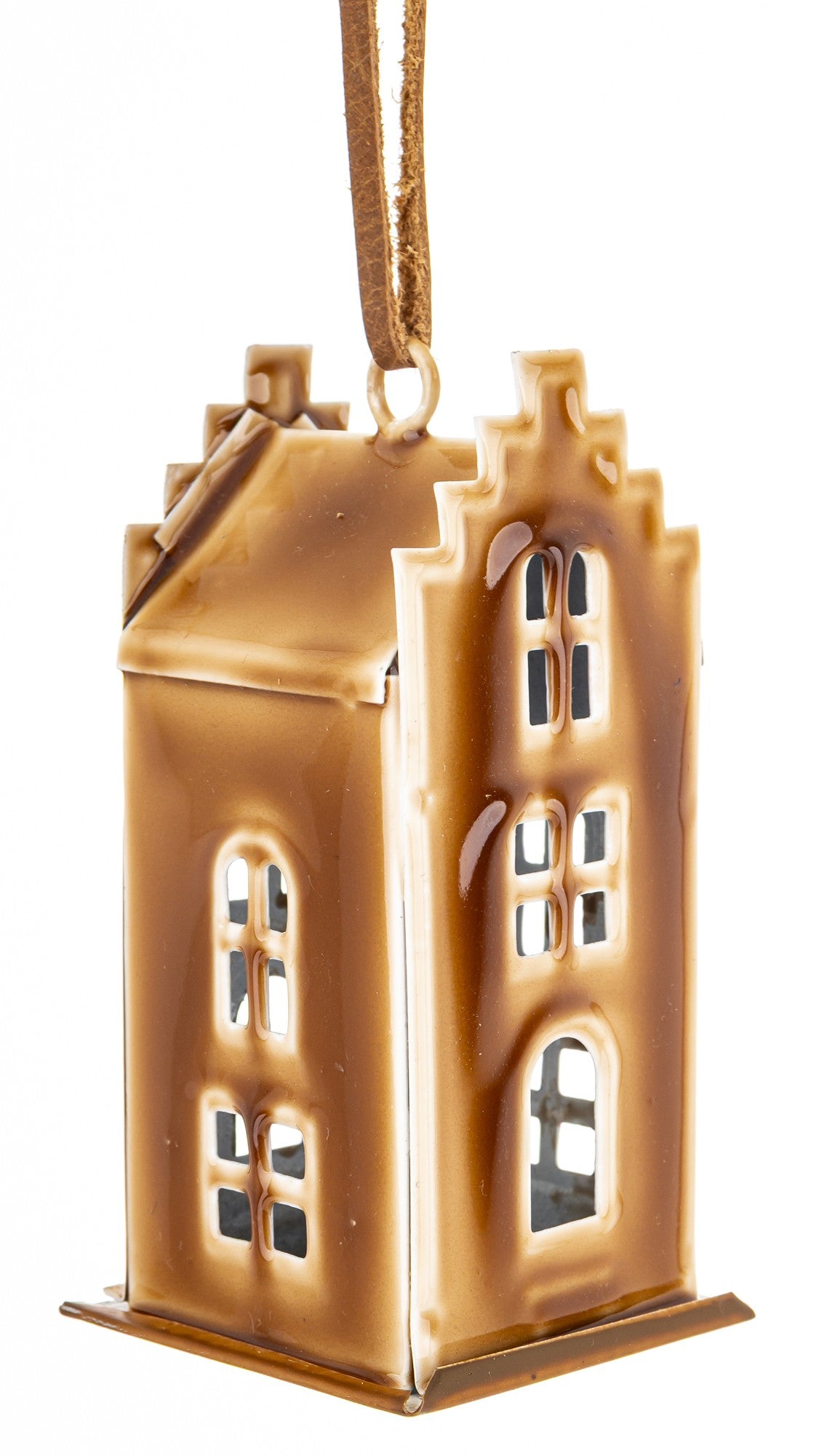 Figurka świąteczna Dekoracja Domek kawowy metal 10x4,5x4,5