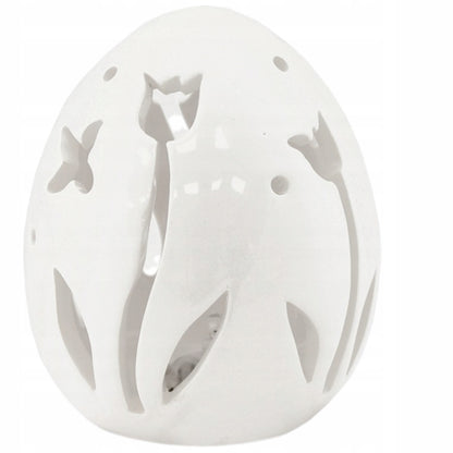 Jajko LED ceramiczne białe lampion wielkanocny dekoracja ozdoba na baterie
