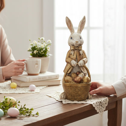 Figurka Królik koszyczek pisanki Dekoracja XXL 50cm ozdoba Stołu zając