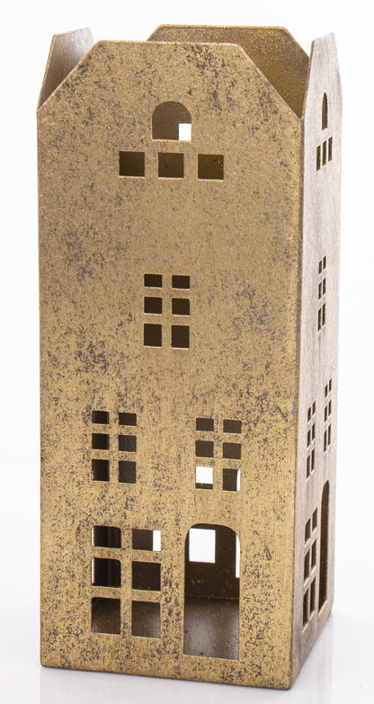 Figurka świąteczna Świecznik złoty metal 22x9x9cm