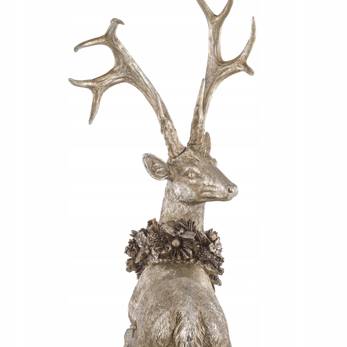 RENIFER FIGURKA ŚWIĄTECZNA ZŁOTY JELEŃ DEKORACJA duża 55x41x28 cm