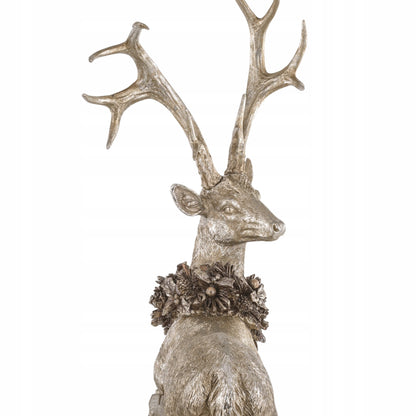 RENIFER FIGURKA ŚWIĄTECZNA ZŁOTY JELEŃ DEKORACJA duża 55x41x28 cm
