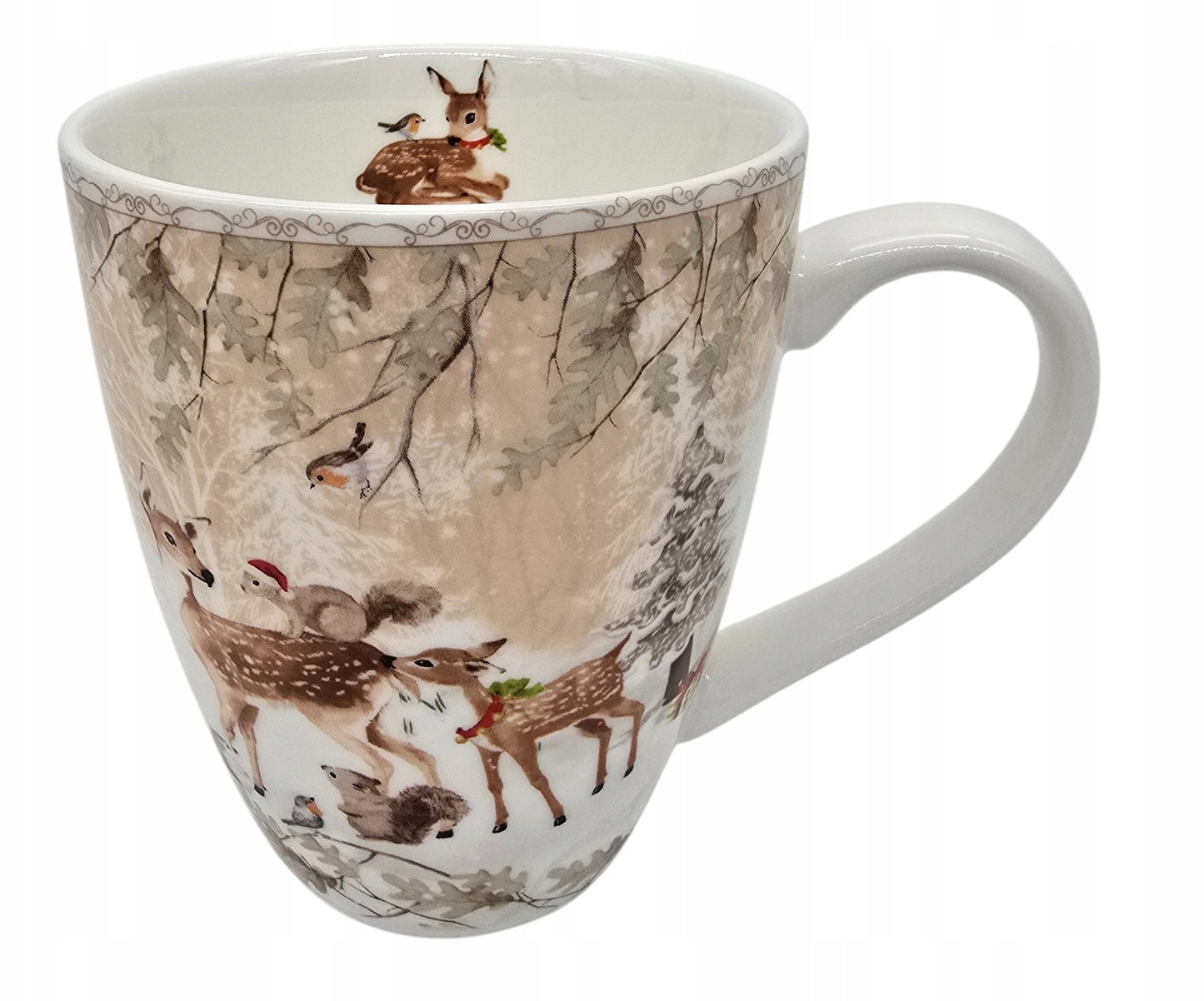 KUBKI KUBEK CERAMICZNE ZESTAW PREZENT ŚWIĘTA SARENKI Z PUDEŁKIEM 300 ML
