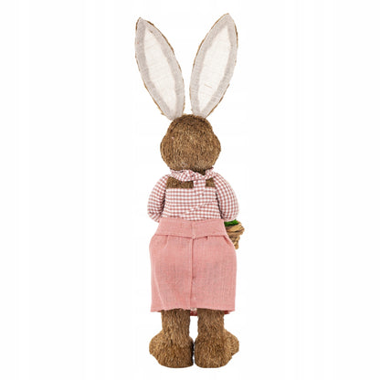 Duża Figurka Królik Wielkanocny 79 cm Dekoracja XXL Z Koszykiem zając