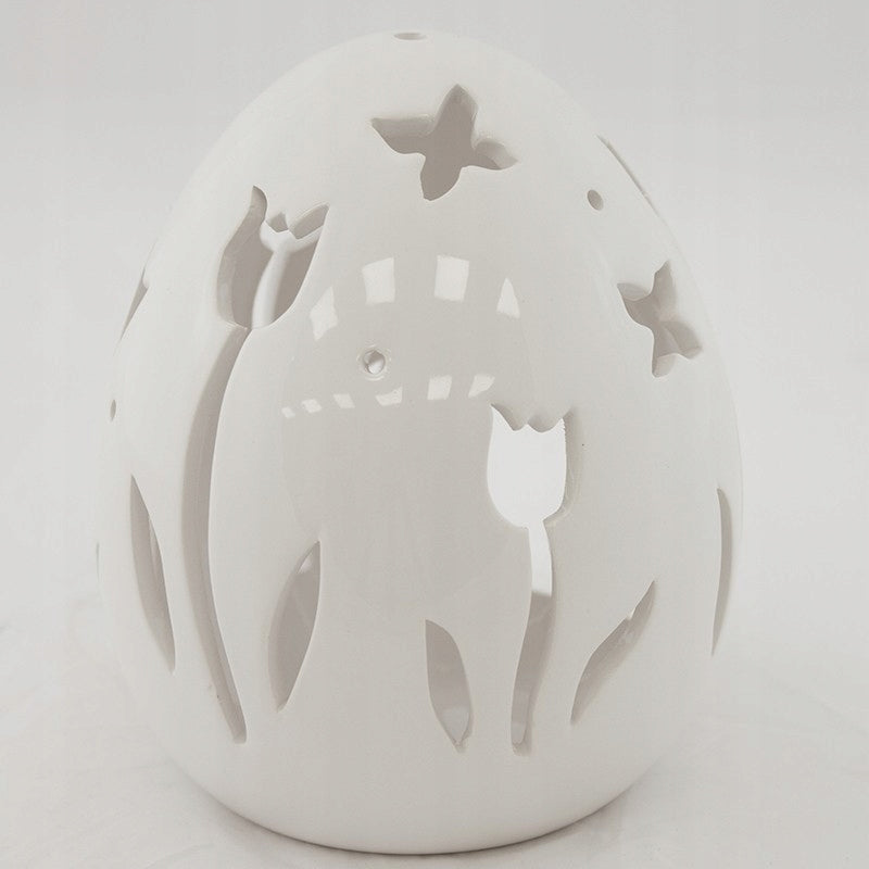 Lampion jajko ceramiczne na tealight świecznik wielkanocny dekoracja