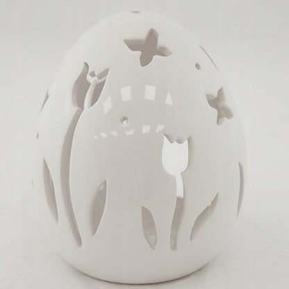 Lampion jajko ceramiczne na tealight świecznik wielkanocny dekoracja