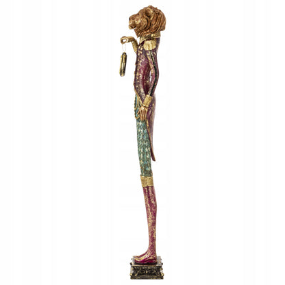 Figurka Pierrot Lew z Zegarkiem Dekoracja Statuetka Retro Vintage 78cm