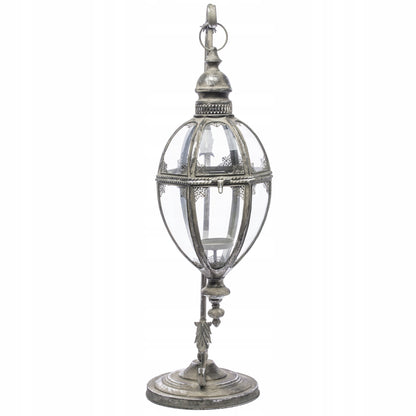 Lampion w stylu indyjskim latarenka Świecznik duży 88 cm metalowy szklany