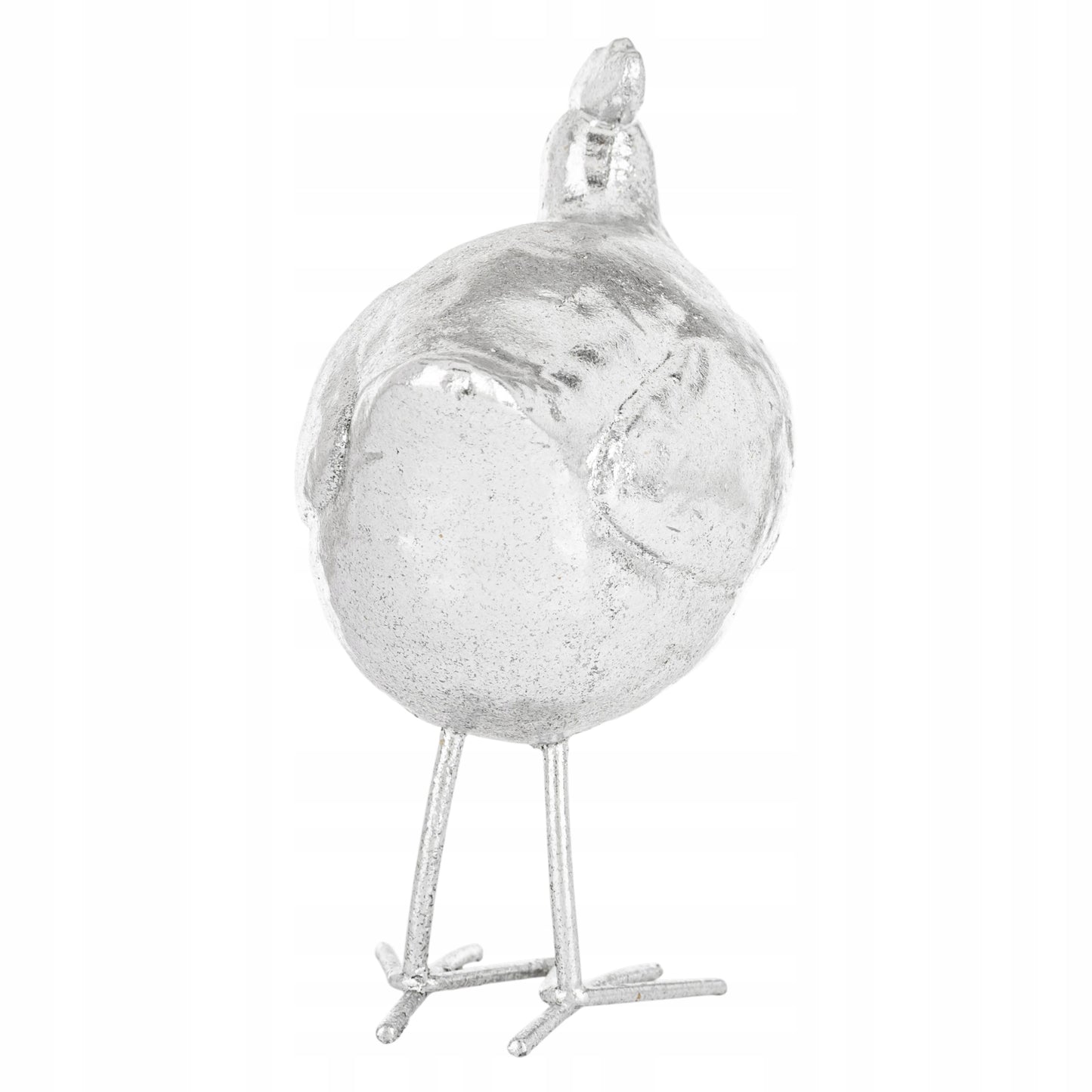 figurka wielkanocna kura srebrna kurka 16 cm