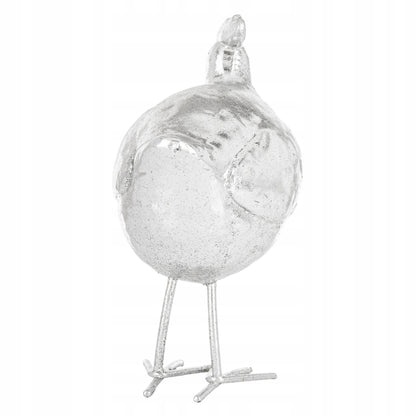 figurka wielkanocna kura srebrna kurka 16 cm