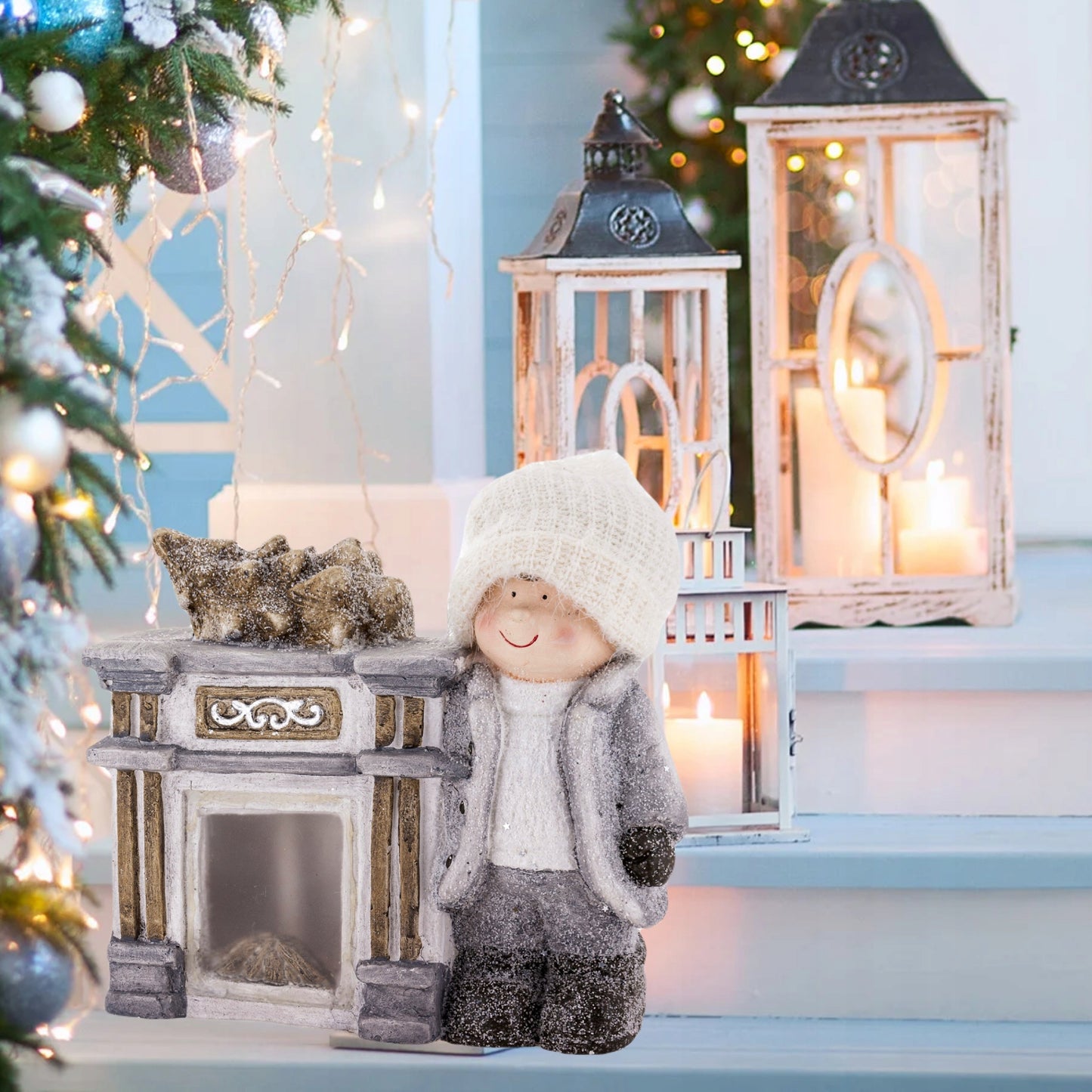 2 szt Lampion drewniany zestaw latarnii duża latarenka