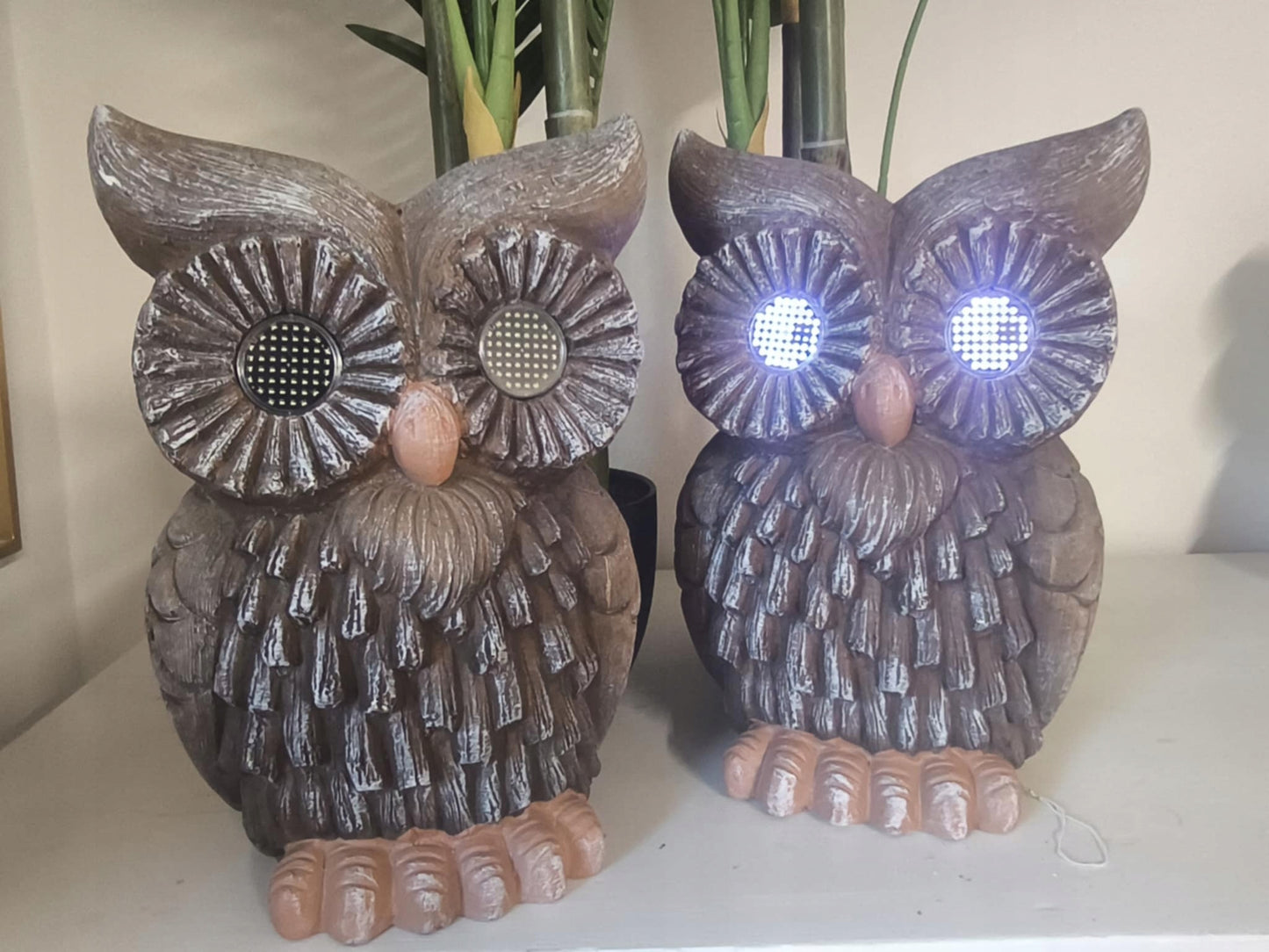 Solarna figurka Sowa lampa LED dekoracja ogrodowa z efektem ruchomych oczu