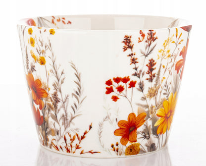 Kubek porcelanowy w kwiaty do kawy herbaty zmywarki mikrofali duży 450 ml