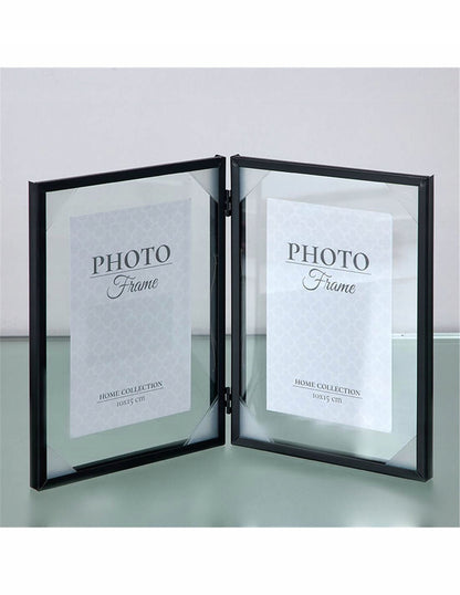 Ramka na Zdjęcie podwójna czarna metalowa float 13x18cm na 2 zdjęcia LOFT