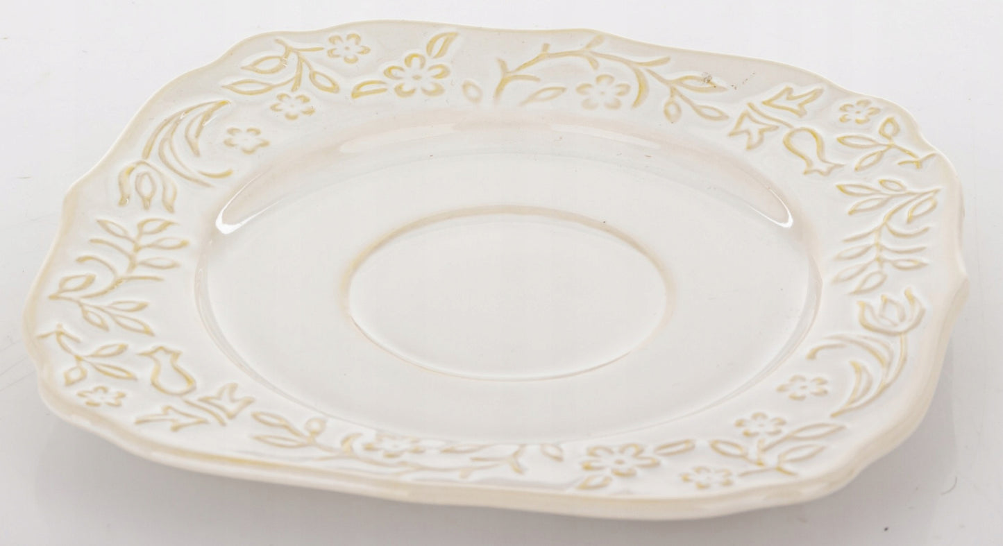 Talerz Spodek pod Filiżankę porcelanowy Sarmatia deserowy 16,5 kwadratowy