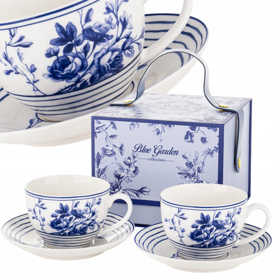 zestaw komplet filiżanek niebieski Filiżanka 2szt w pudełku porcelana