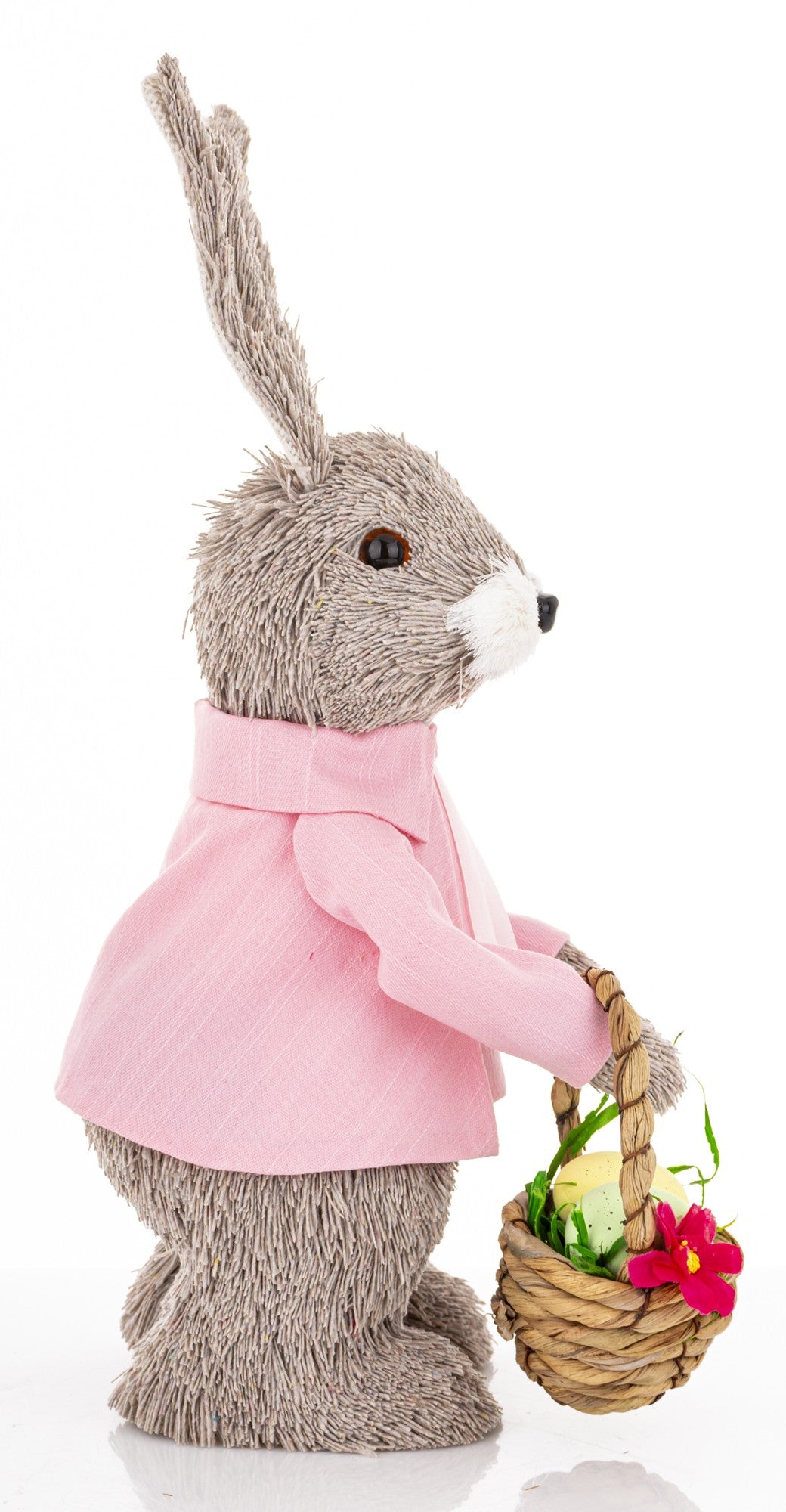 Figurka Wielkanocna Królik z Koszykiem 34 cm Dekoracja Ozdoba Zajączek