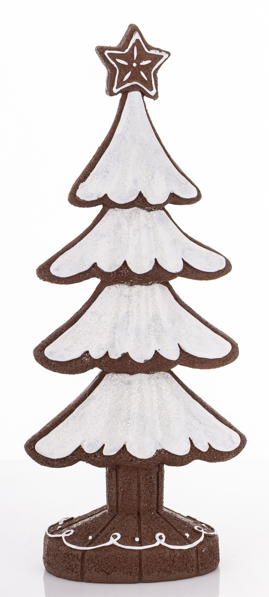 Figurka świąteczna choinka biały, brązowy tworzywo sztuczne 33,5x13,5x7 cm
