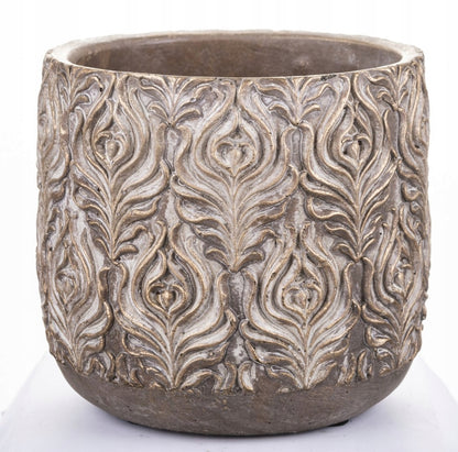Osłonka brązowa cementowa 17 x 17 cm beton złoty