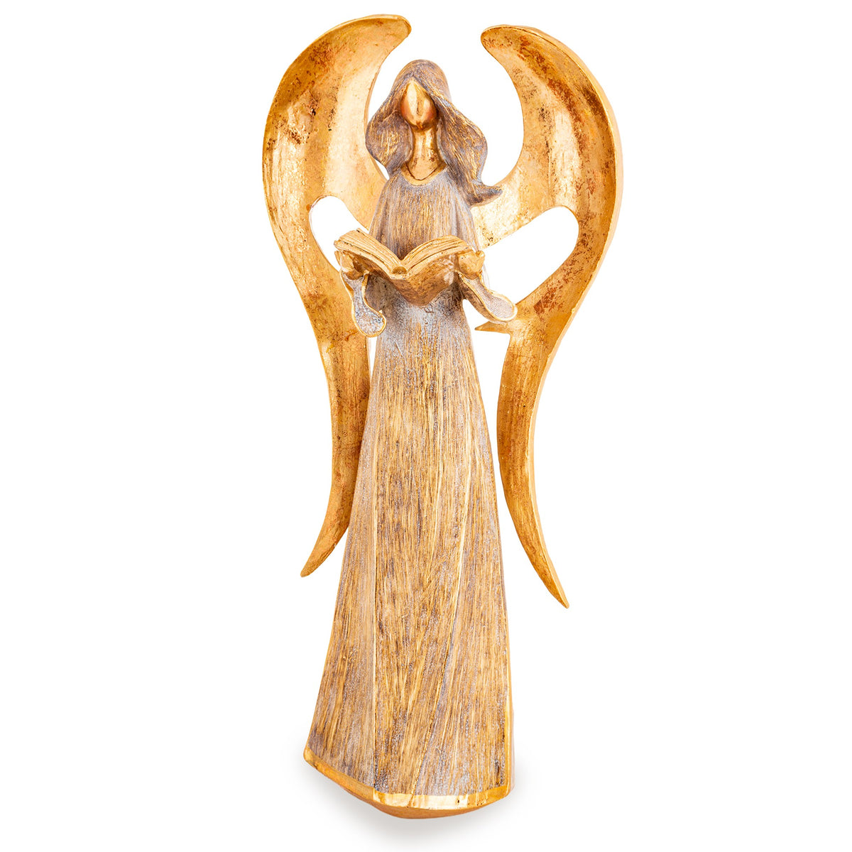 Figurka świąteczna anioł złoty tworzywo sztuczne 43x20x13,5 cm
