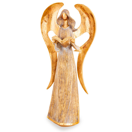 Figurka świąteczna anioł złoty tworzywo sztuczne 43x20x13,5 cm