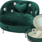 Szkatułka na biżuterię aksamitna sofa zielona glam