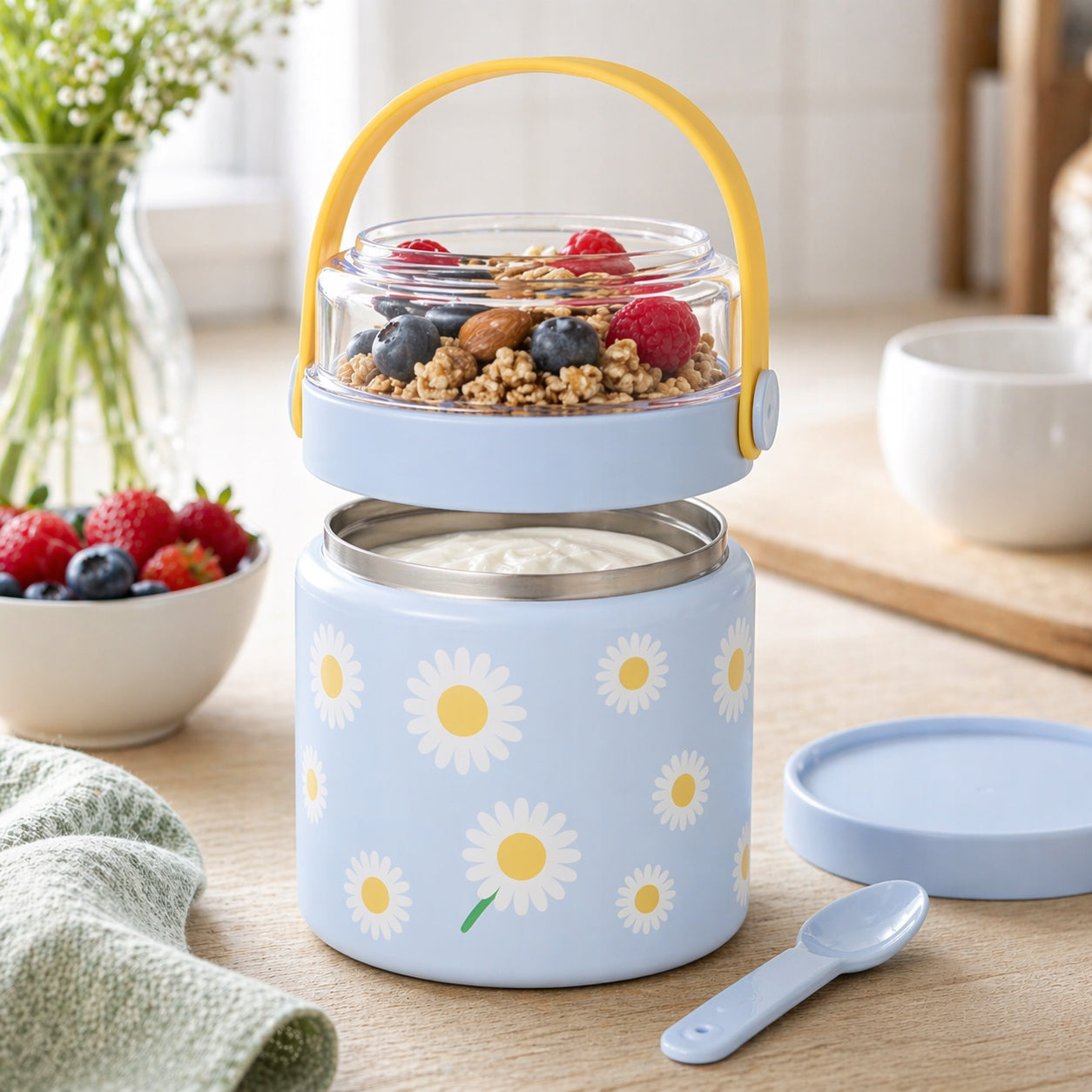 Pojemnik na lunch kubek termiczny na jogurt zupę sałatkę śniadaniowy 400ml
