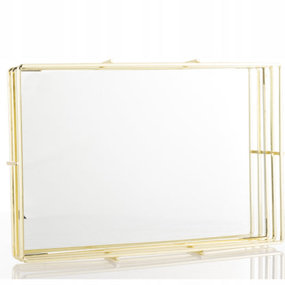 Taca lustrzana złota glamour dekoracyjna 4,5x30x20 podstawka patera