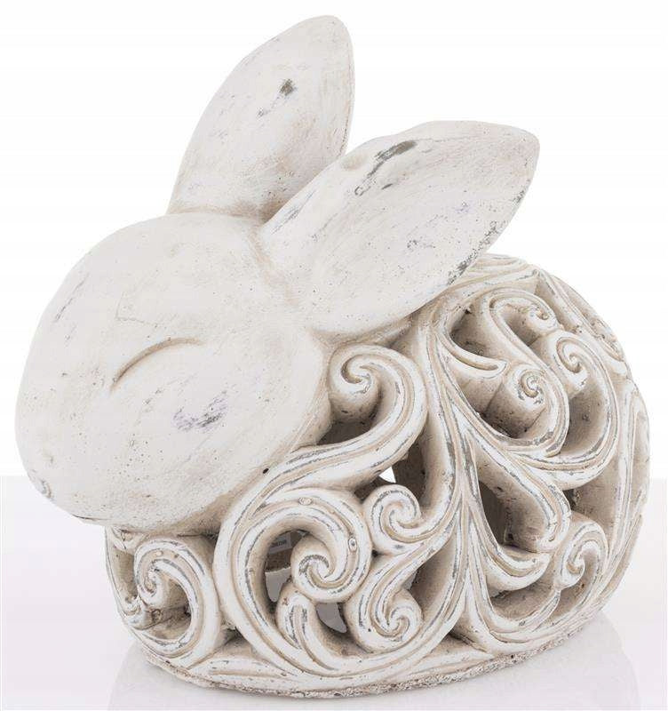 Figurka wielkanocna Królik zając 21 cm lampion