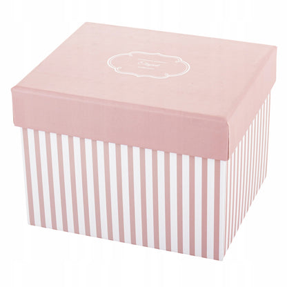 Kubek porcelanowy w pudełku na prezent różowy biały porcelana 450 ml