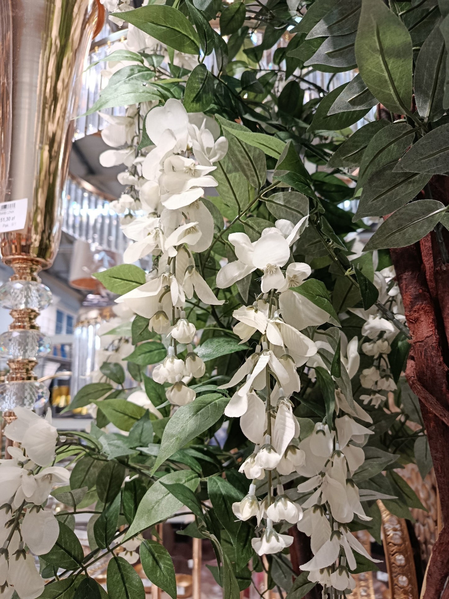 Drzewko Dekoracyjne Wisteria 96 cm sztuczny krzew ozdobny w doniczce