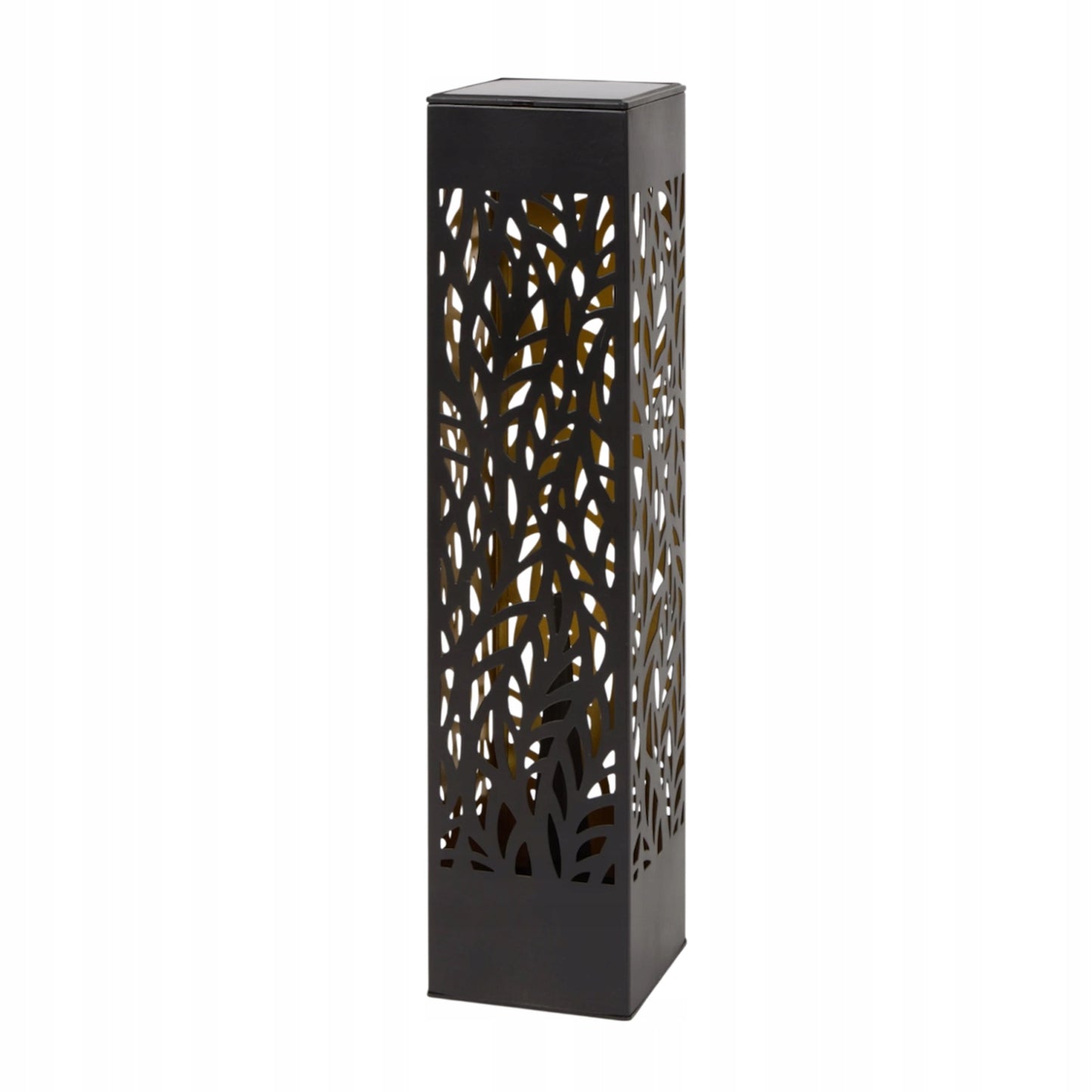 Lampa solarna ogrodowa czarna 53 cm ciepłe światło LED dekoracyjna słupek