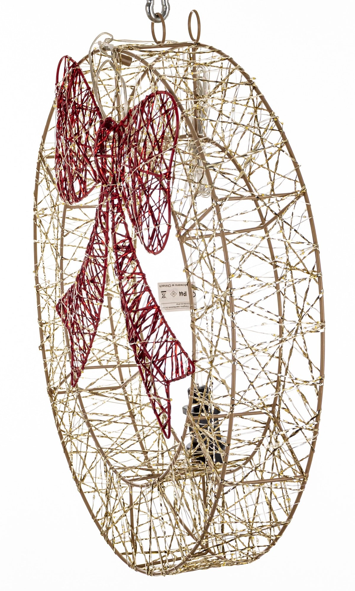 Ozdoba świąteczna LED złoty, czerwony 53x50x10,5 dł. kabla 290 cm