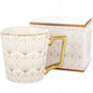 Porcelanowy Kubek elegancki złote ucho 310ml na prezent kawa herbata