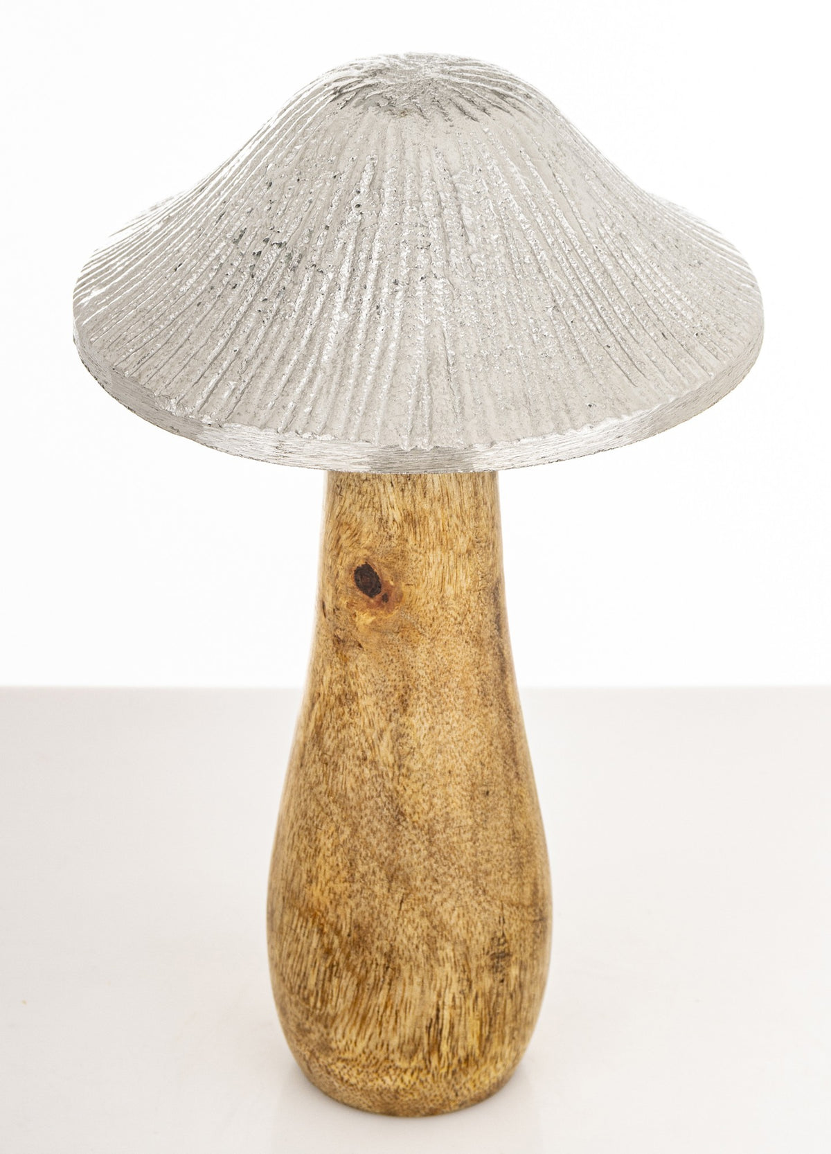 Figurka dekoracyjna grzyb drewniano-metalowa brązowo-złota 22x14x14 cm