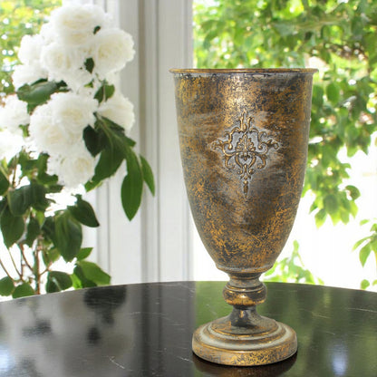 Wazon postarzany metal retro stylizowany duży17 x 33cm
