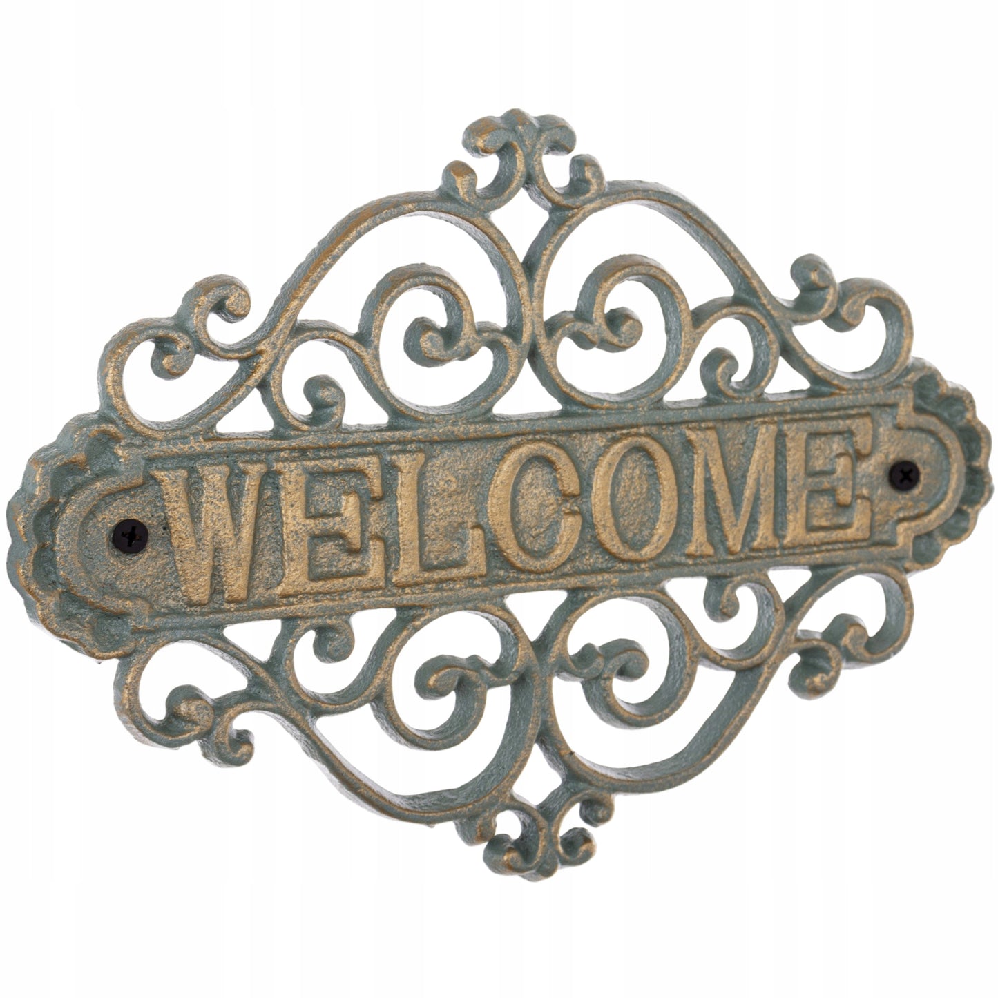 Dekoracja Żeliwna Ścienna tabliczka welcome powitalna ogrodowa metalowa
