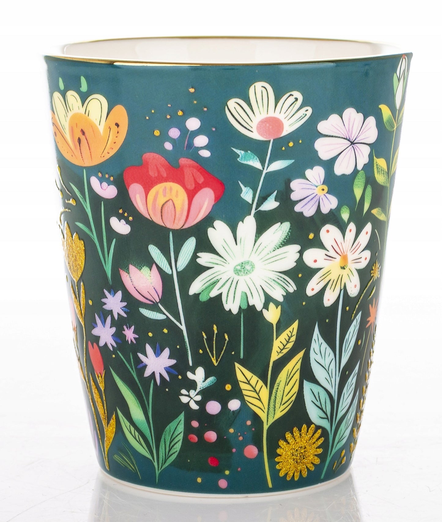 Kubek porcelanowy 300 ml kolorowy w kwiaty wiosenny na kawe herbatę prezent