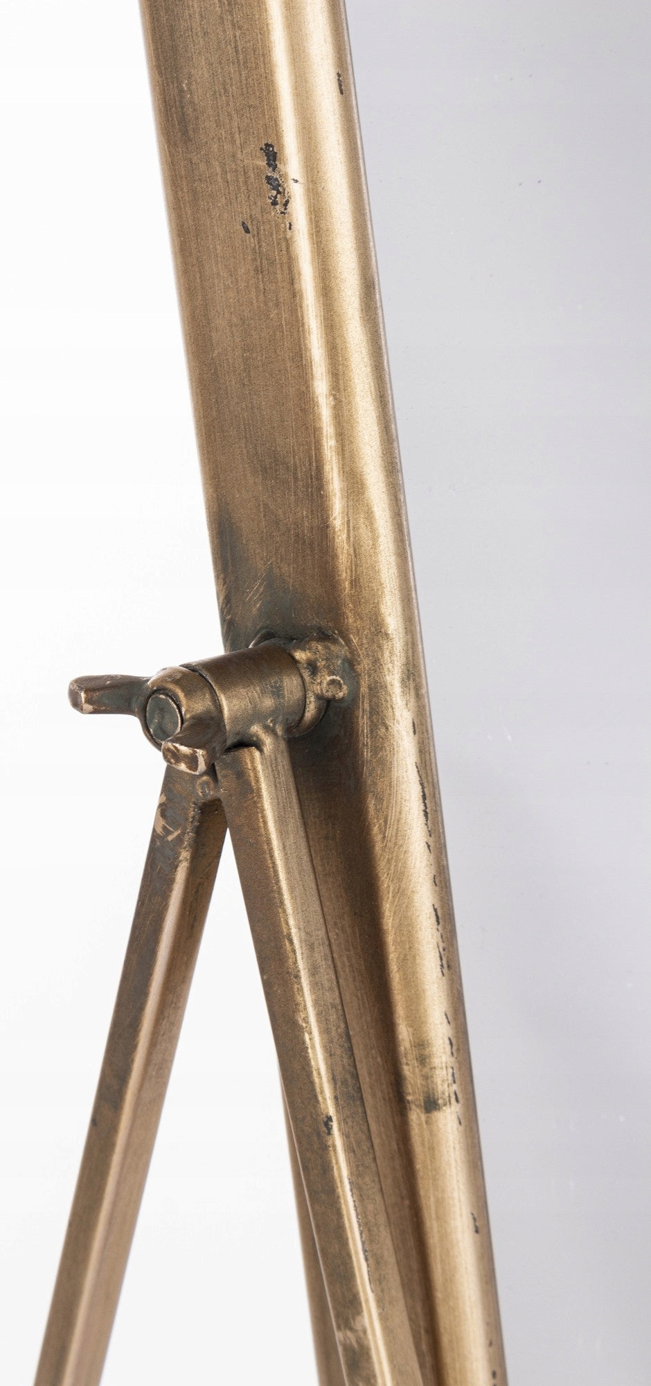 Lustro stojące prostokątne metalowe złote na toaletkę 57 x 37 cm barokowe