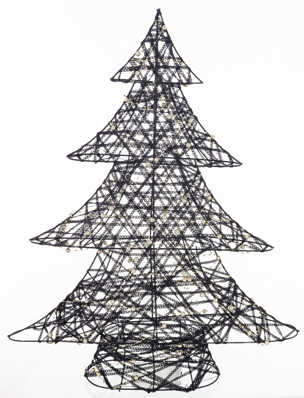 Ozdoba choinka LED z tworzywa czarno-złota 60x47x12 cm