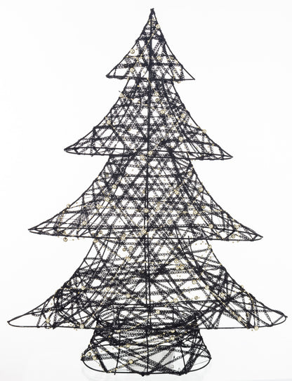 Ozdoba choinka LED z tworzywa czarno-złota 60x47x12 cm