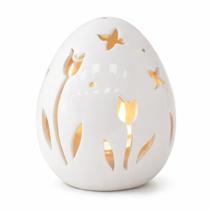 Lampion jajko ceramiczne na tealight świecznik wielkanocny dekoracja